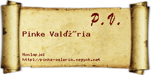 Pinke Valéria névjegykártya